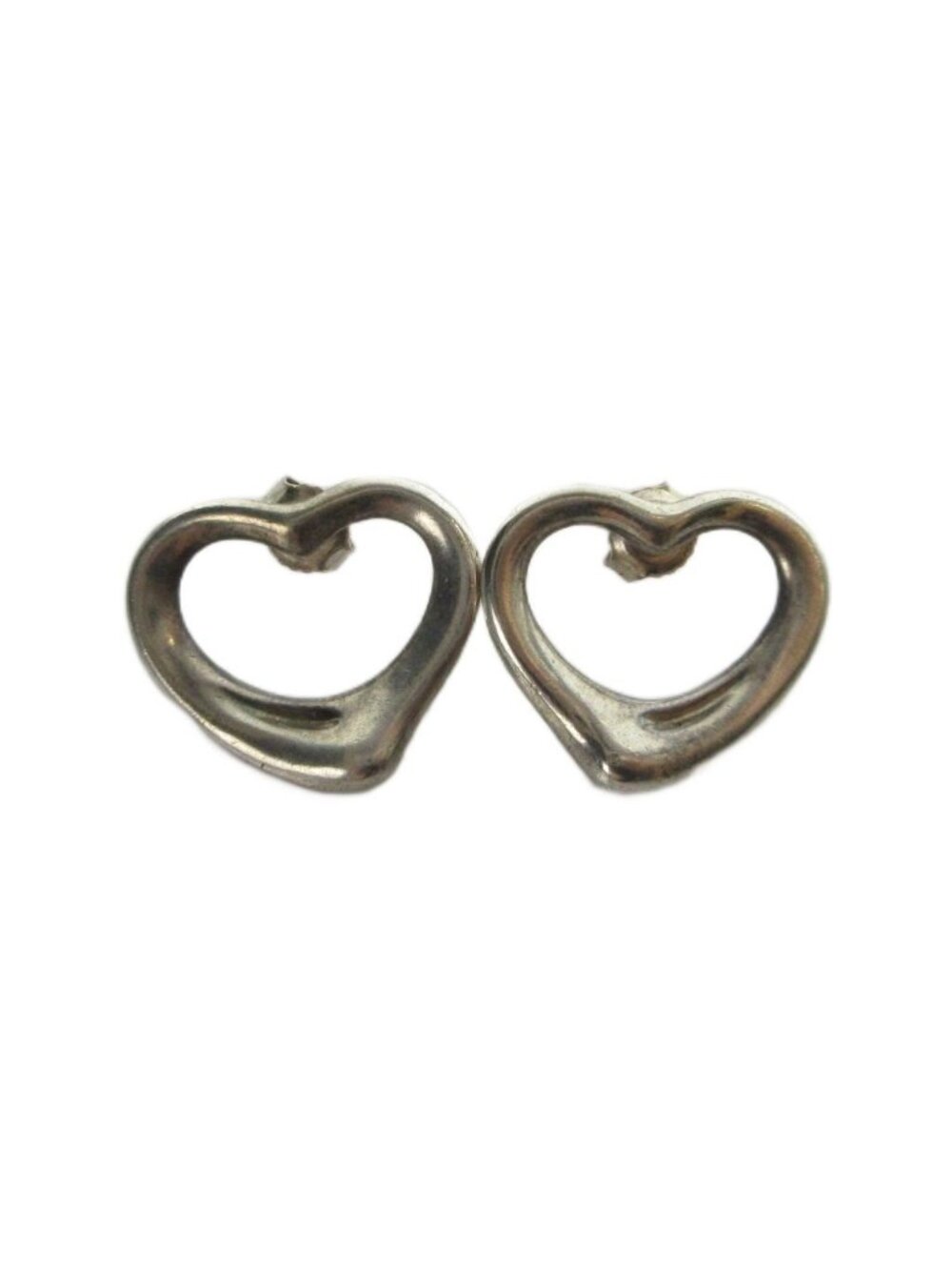 Tiffany & Co Open Heart Earrings Logo Silver